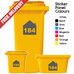 Wheelie Bin Sticker Numbers House Style (Pack Of 3)